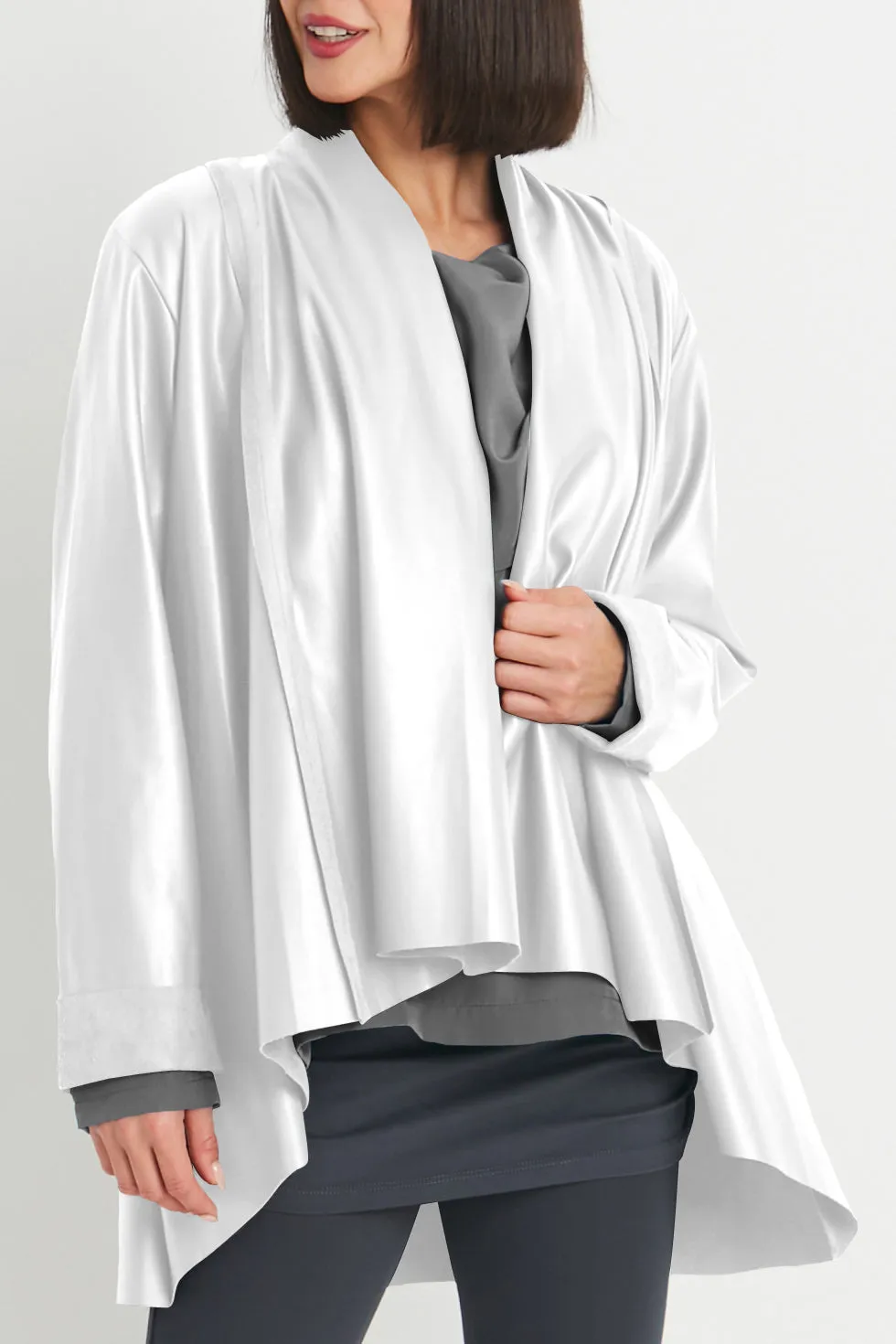 Vegan Leather Kimono Jacket