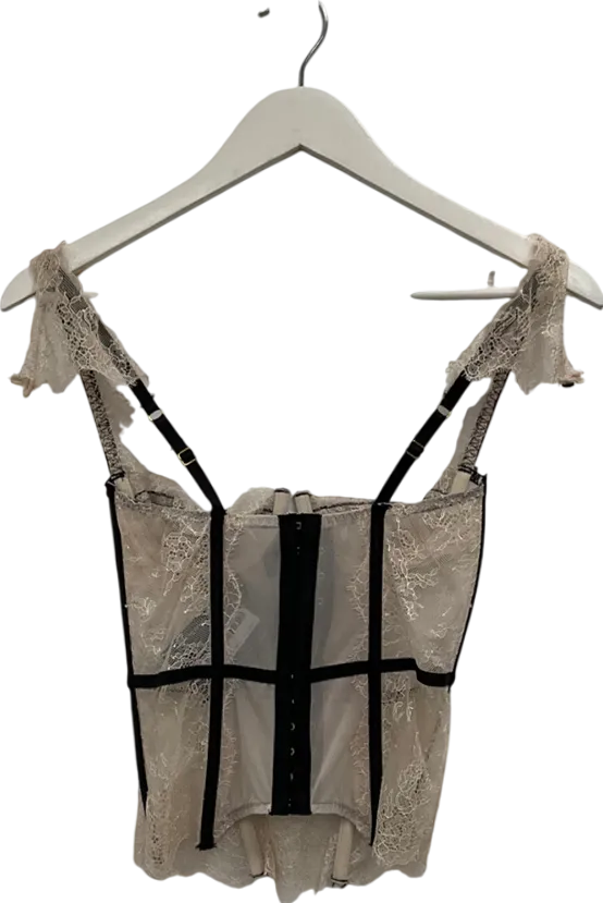 victoria secret Beige Chantilly Lace Corset Top UK 34B
