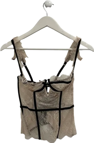 victoria secret Beige Chantilly Lace Corset Top UK 34B