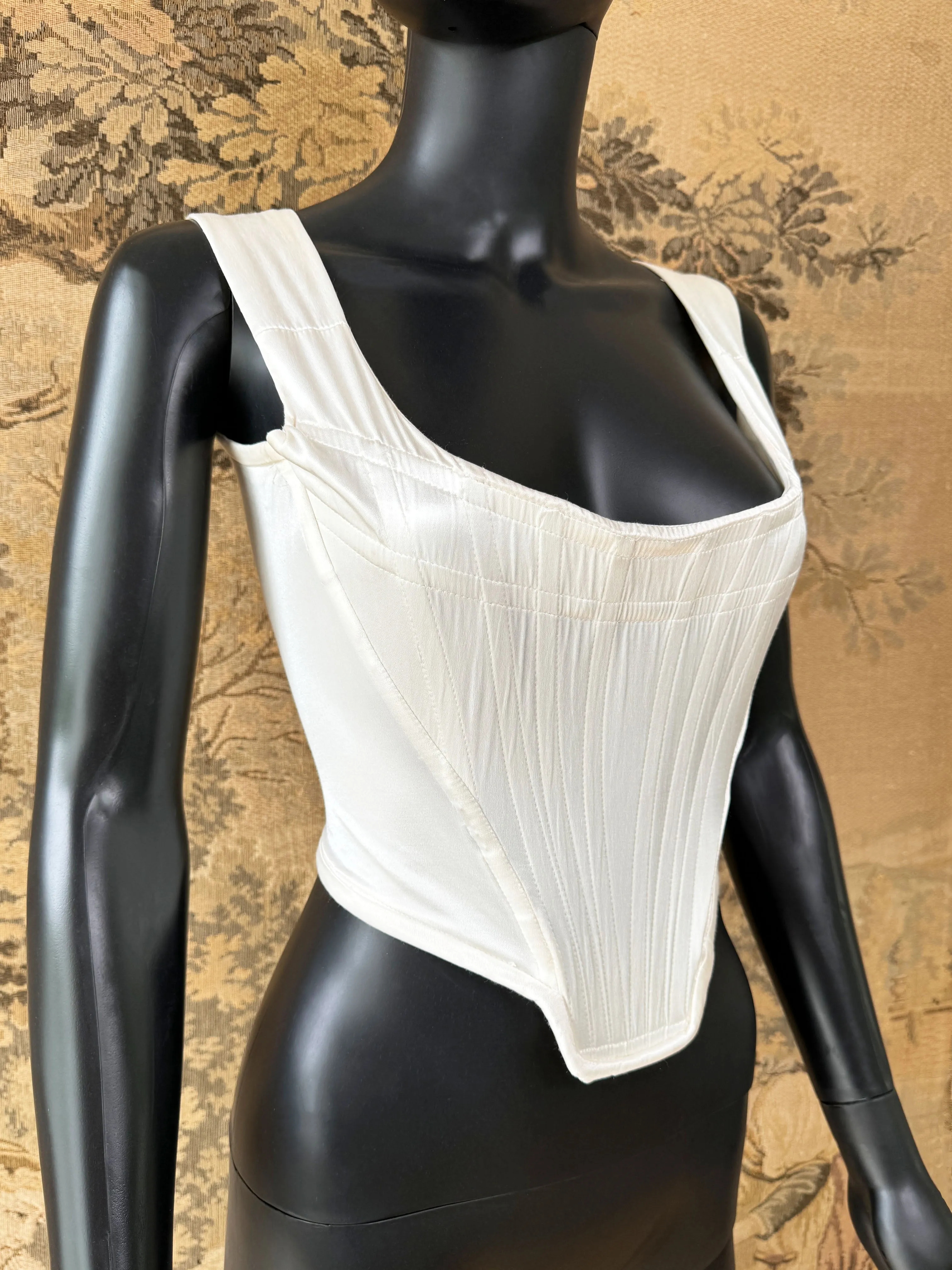 Vivienne Westwood 1990s White Satin Corset