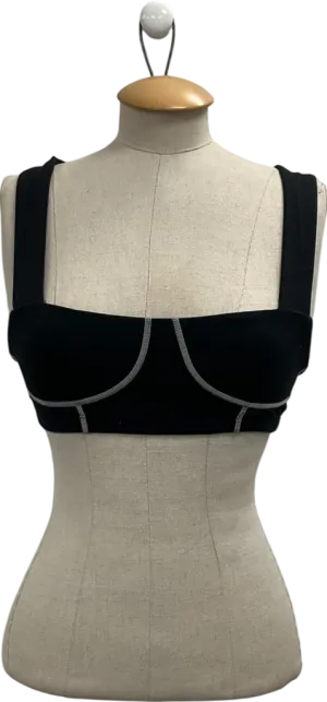 We Wore What Black Corset Bra Top UK XS