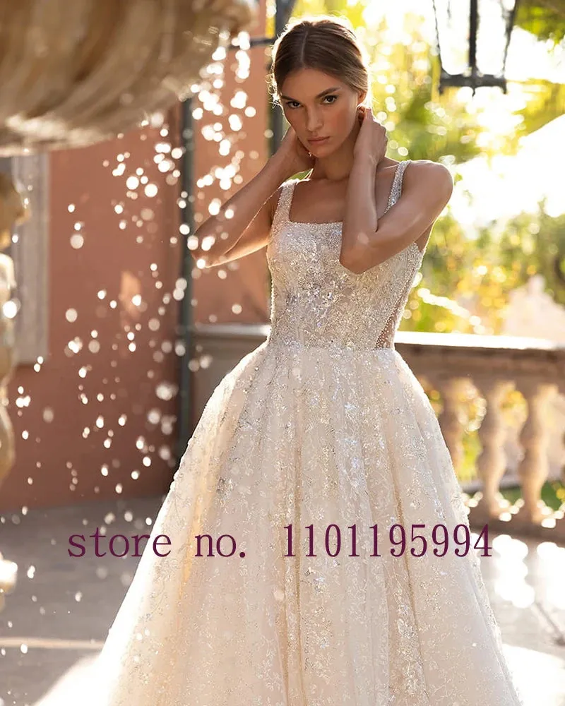 Wedding Guest Dresses: Crystal Sequins Shiny 2 Pieces Wedding Dresses