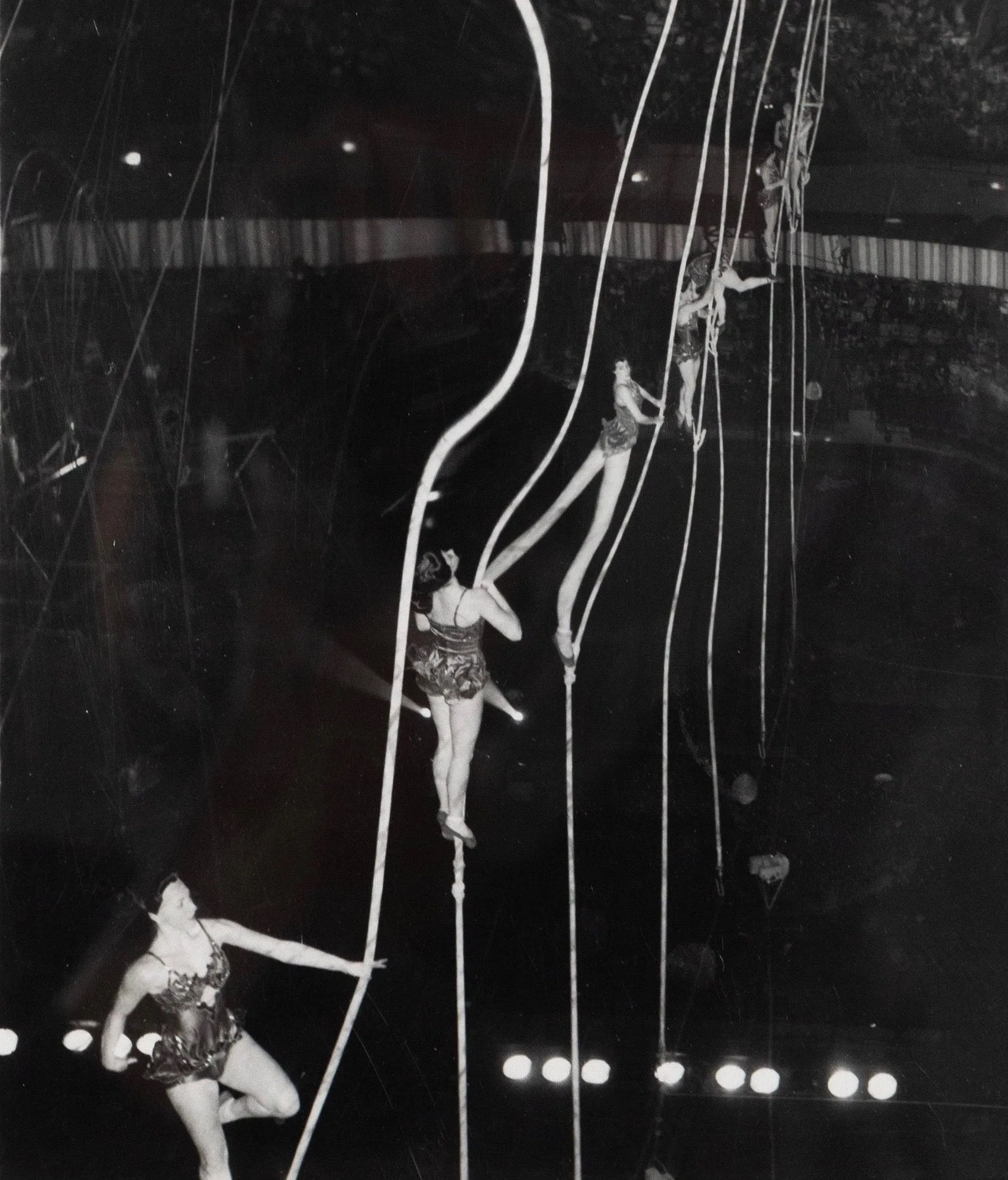 WEEGEE "TIGHTROPE LADIES" PHOTO, C.1950