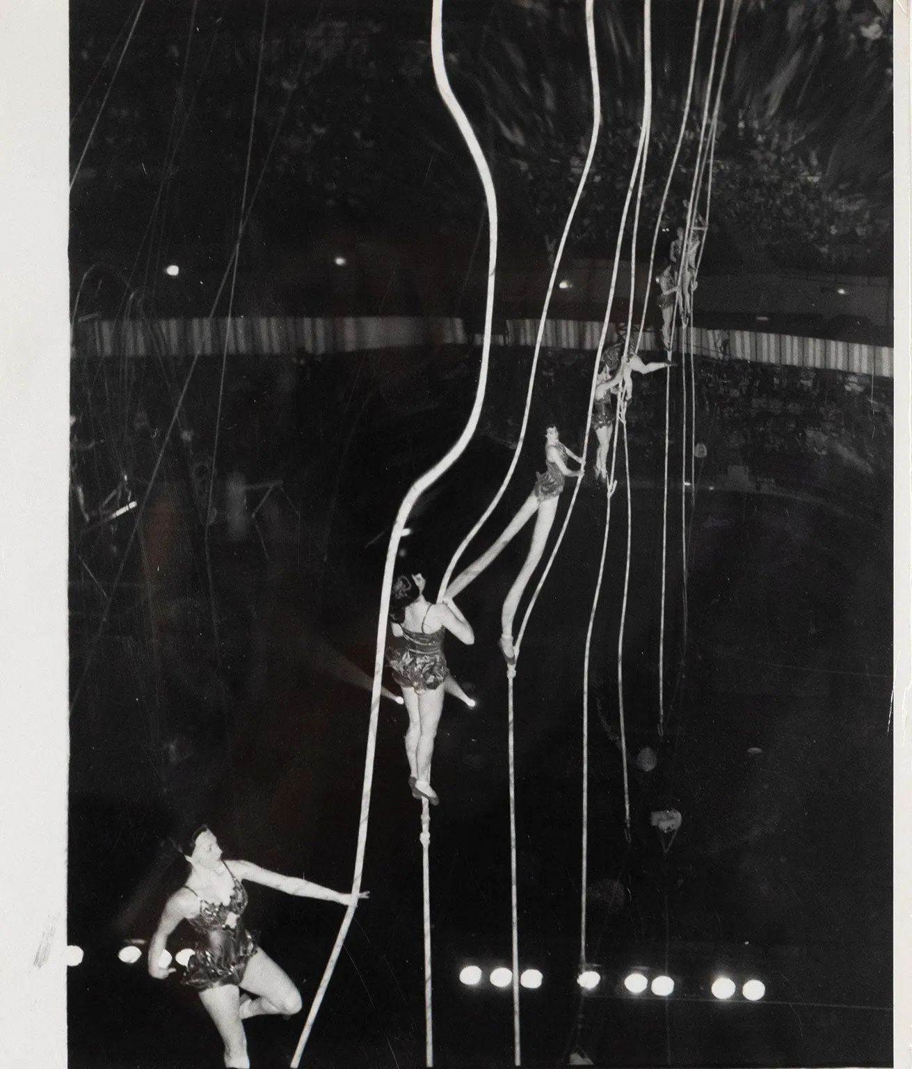 WEEGEE "TIGHTROPE LADIES" PHOTO, C.1950
