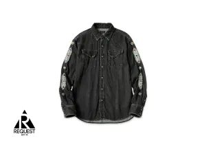 Western Denim Studded Shirt "Black"
