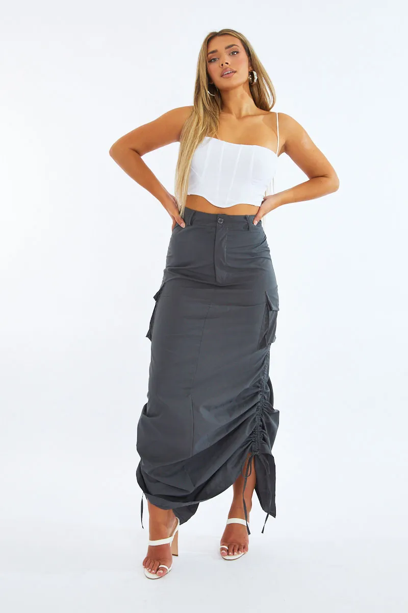 White Corset Detail Cropped Top - Cosima