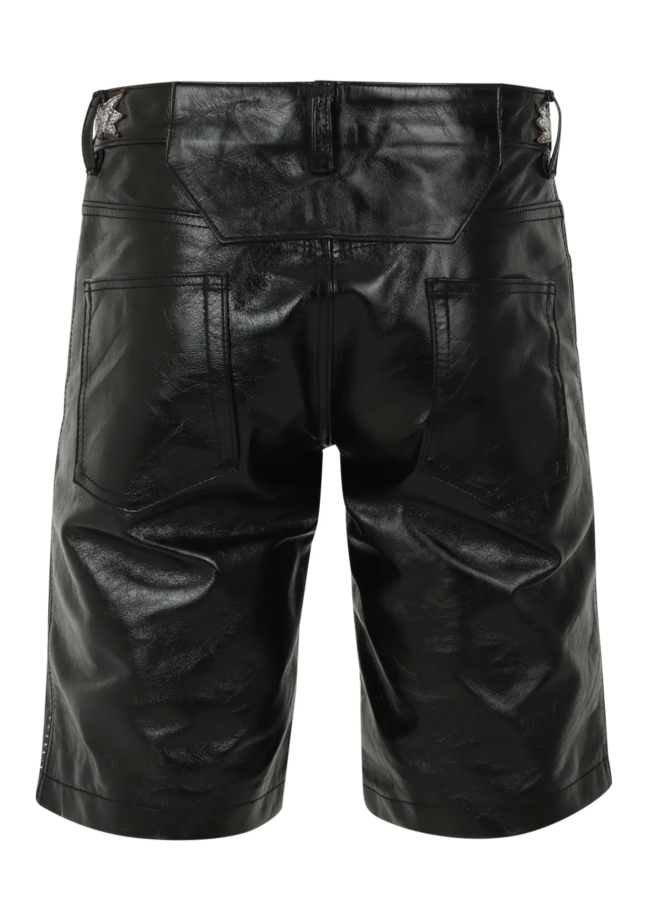 WINGED LOGO BIKER SHORTS (LEATHER )