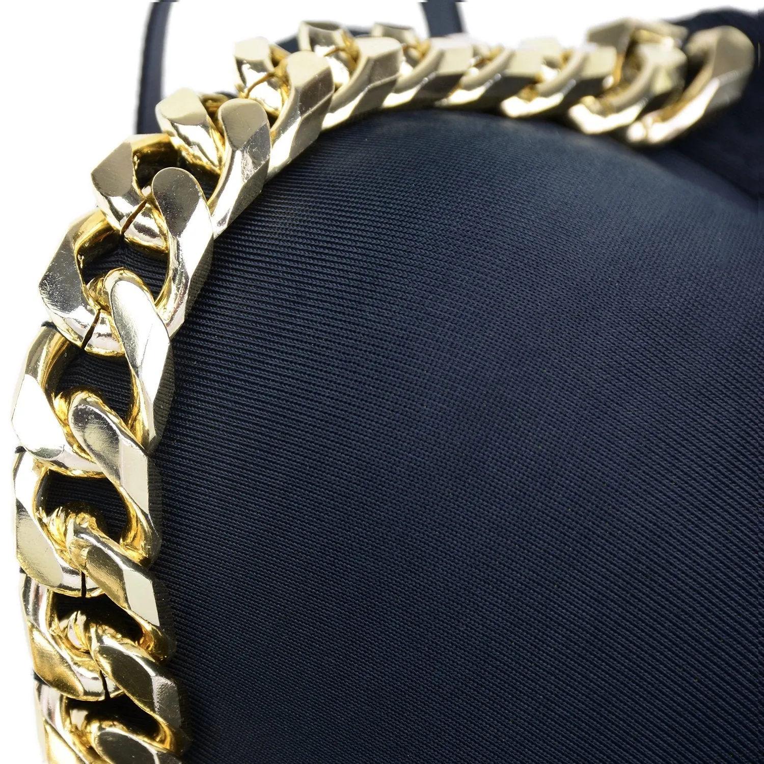 Women Gold Chain Smooth Push up Bustier Crop Top Corset Bra with Detachable Straps Black
