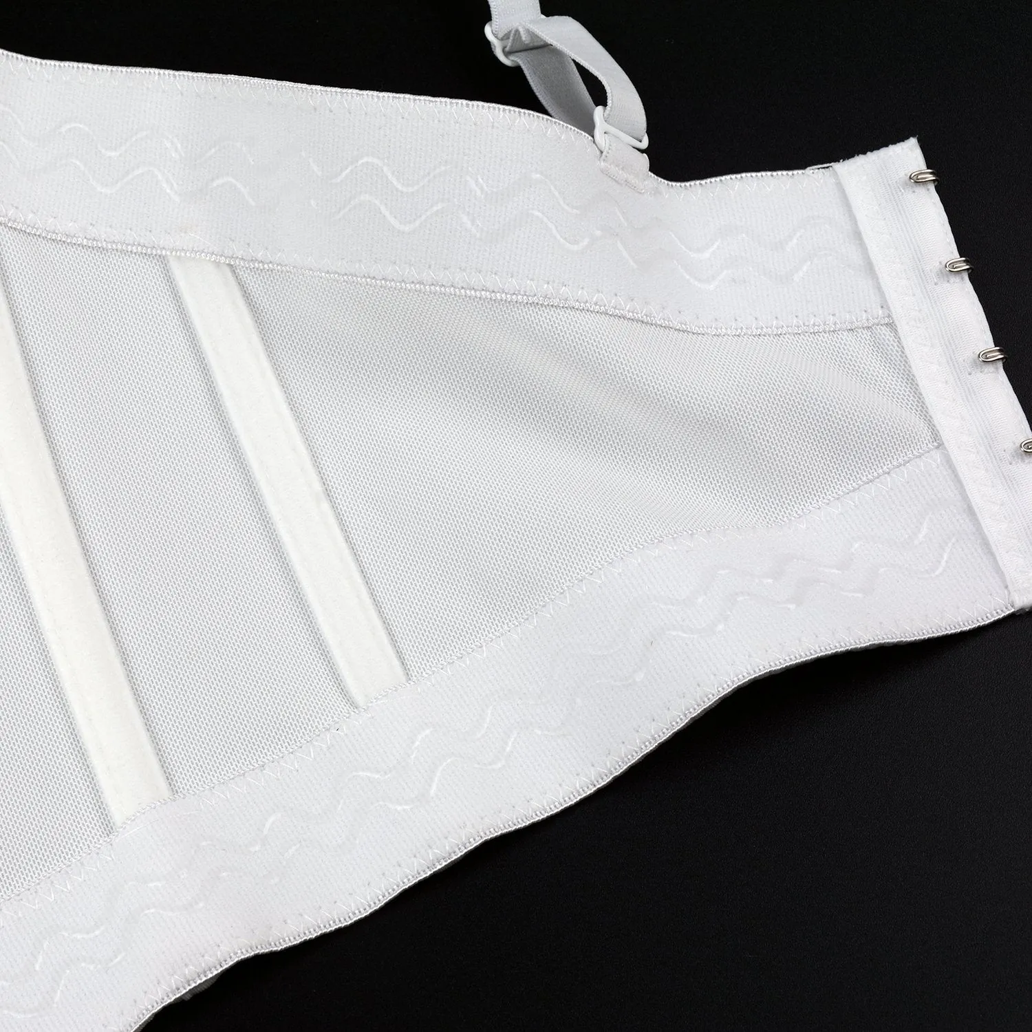 Women Gold Chain Smooth Push up Bustier Crop Top Corset Bra with Detachable Straps White