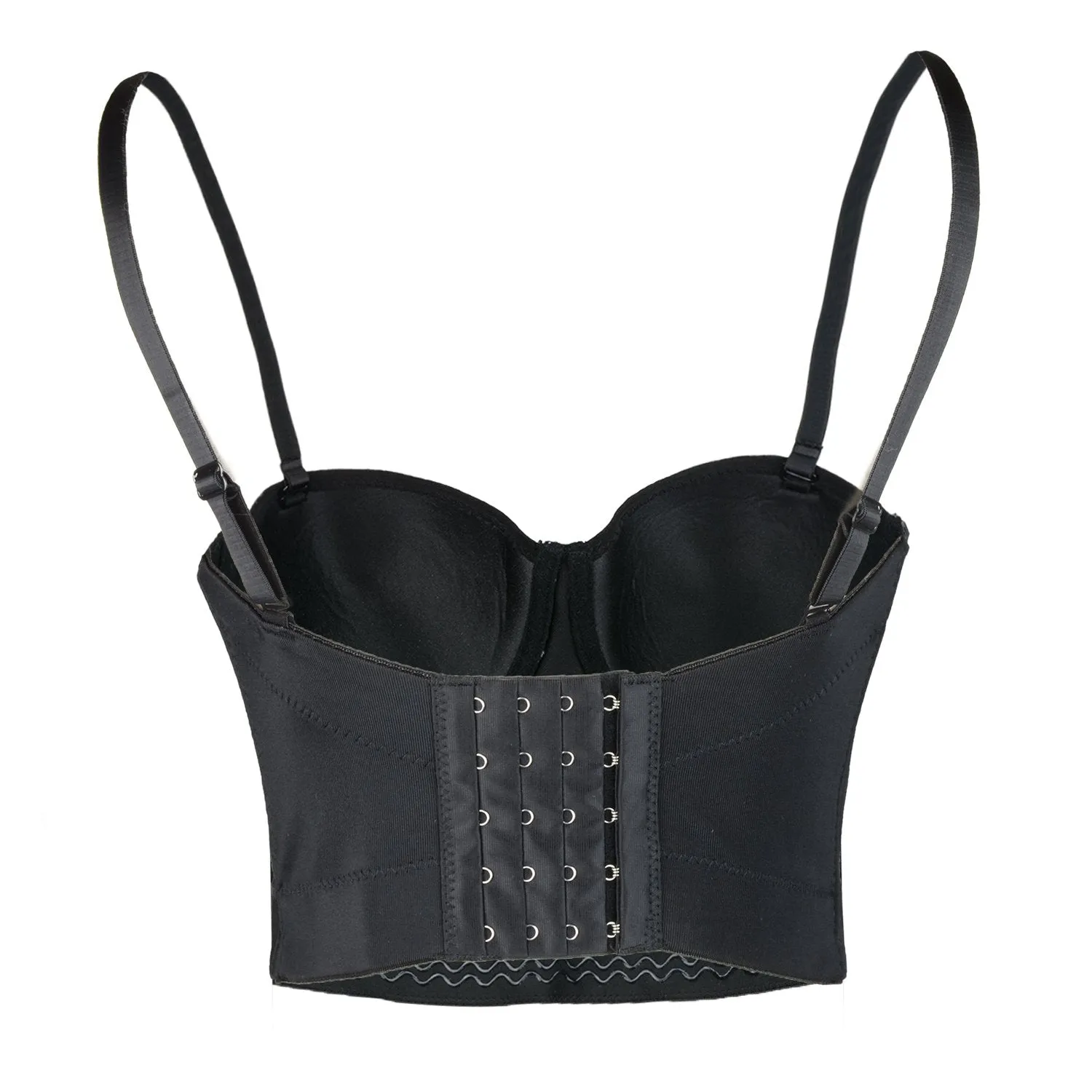Women Silver Metal Star Rustic Smooth Punk Style Bustier Crop Top Corset Bra