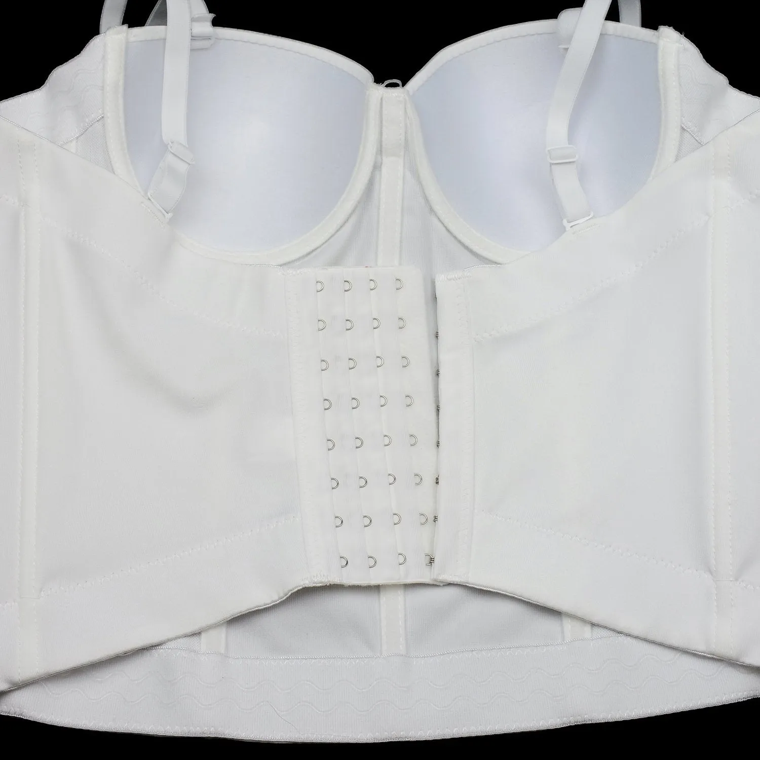Women Smooth Long Bustier Crop Top Basic Corset Top White