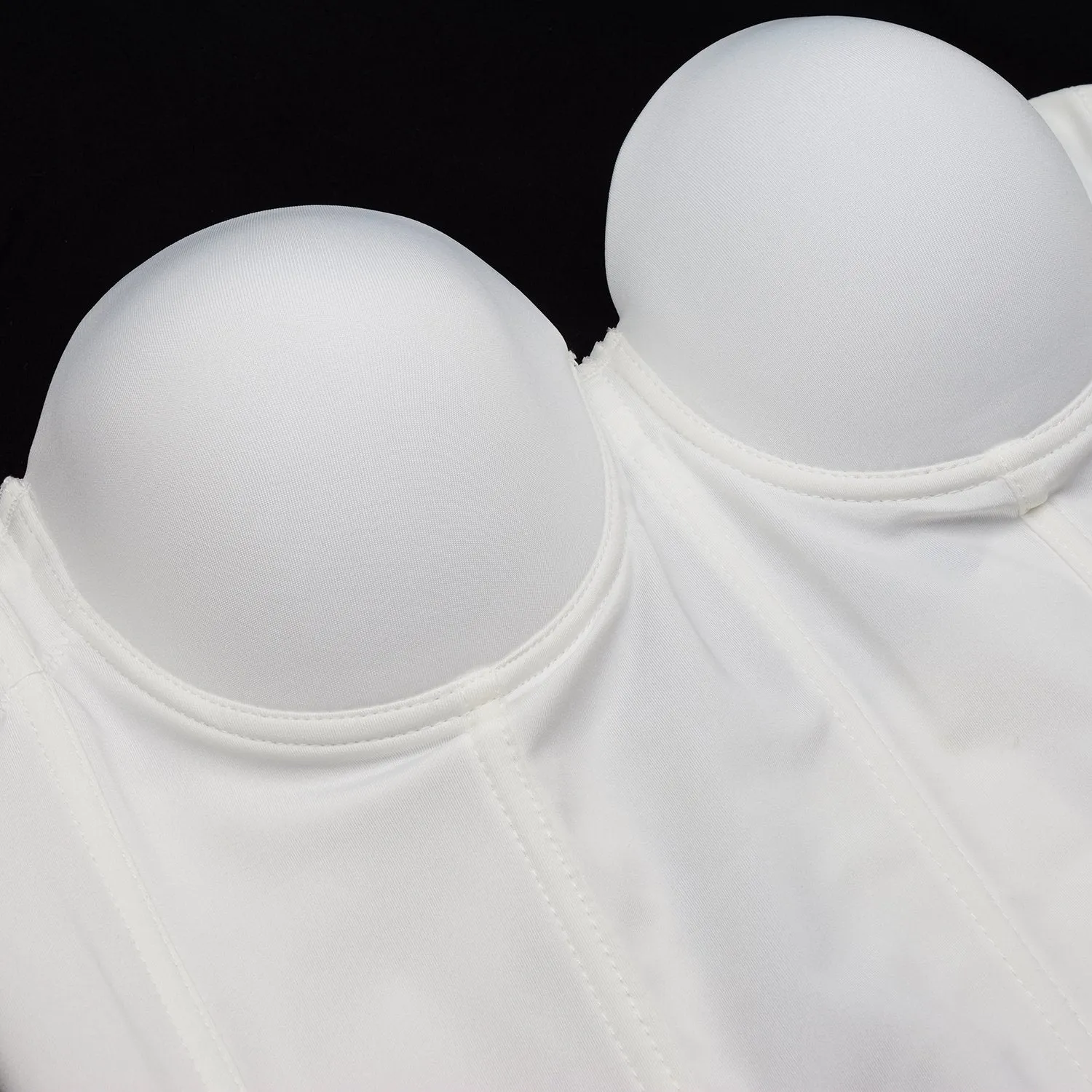 Women Smooth Long Bustier Crop Top Basic Corset Top White