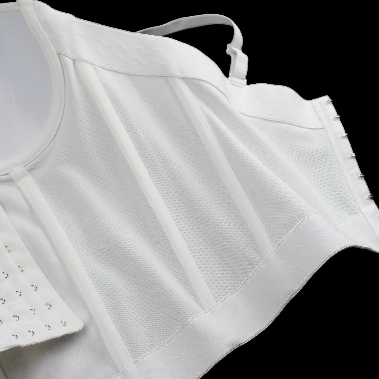 Women Smooth Long Bustier Crop Top Basic Corset Top White