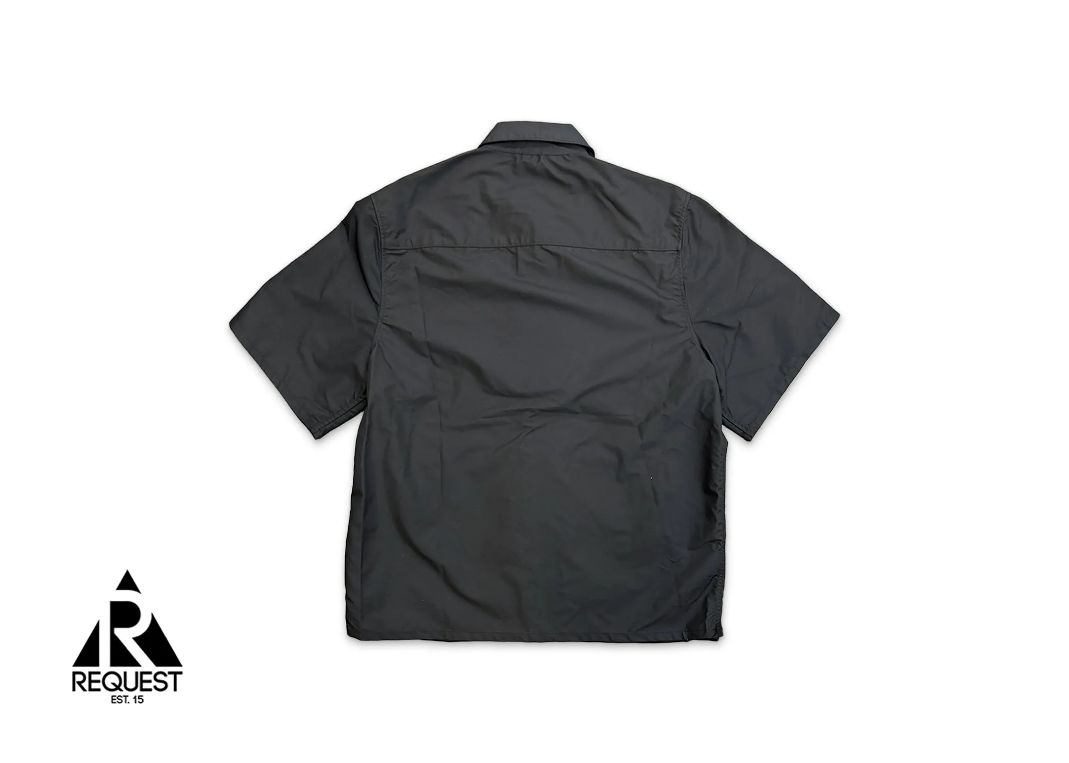 Zip Shirt Jacket Nylon Leather “Black